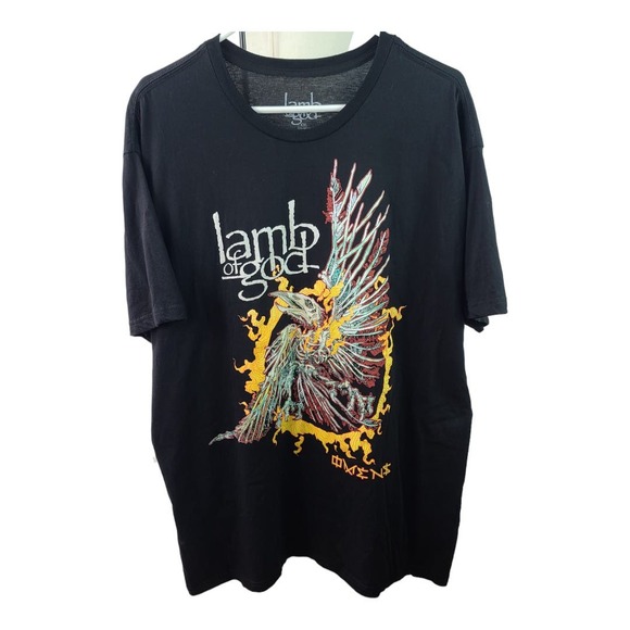 Lamb of God Black OMENS Eagle Bird Skeleton Tee Shirt XXL - Picture 1 of 4